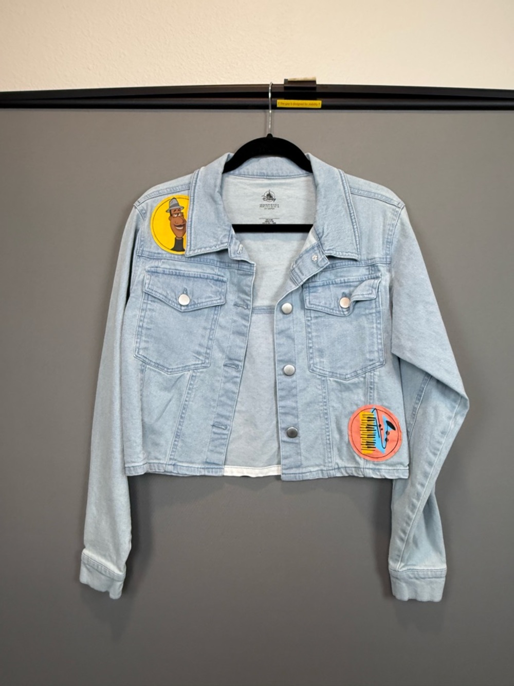 Disney Pixar SOUL Light Wash Cropped Denim Jacket with Patches